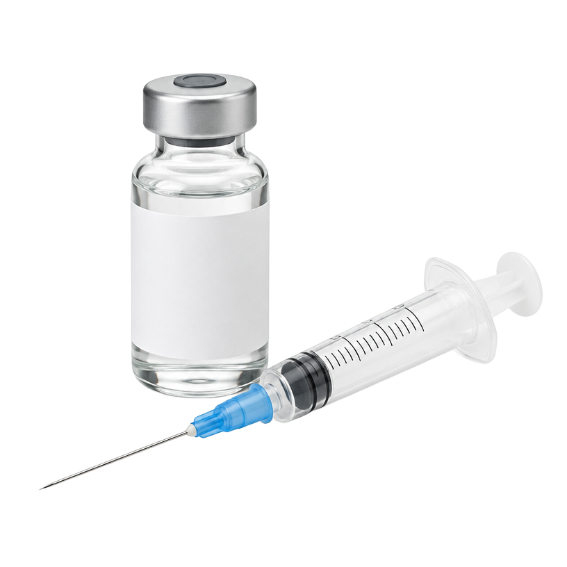 Injection vial and syringe